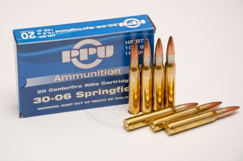 Патрон PPU .30-06 Sp (7,62×63), куля HP BT 10,9 г (168 grain), поч. швидкість 875 м/с