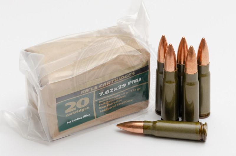Патрон БПЗ 7,62x39, куля FMJ 8 г (123 grain), поч. швидкість 775 м/с
